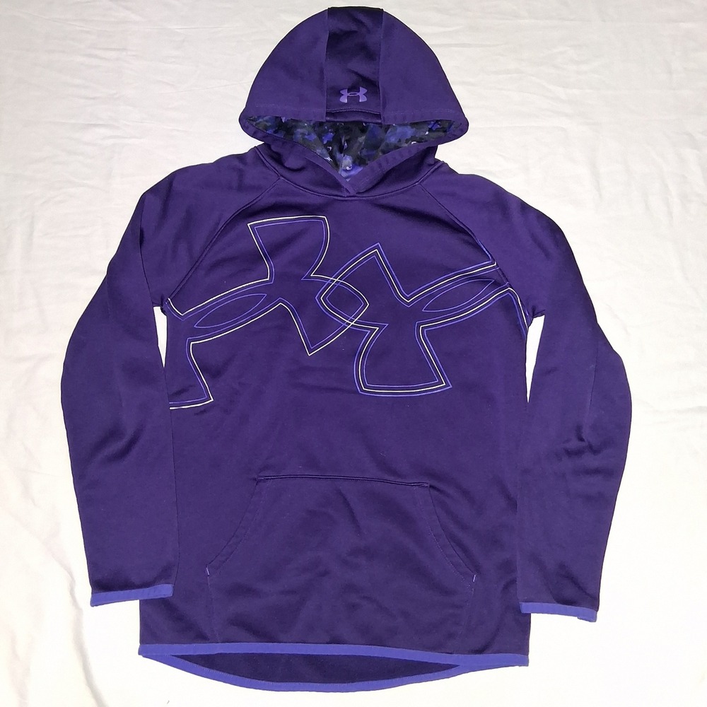 Under Armour ColdGear YLG Youth Girls Purple Pullover‎ Hoodie Top